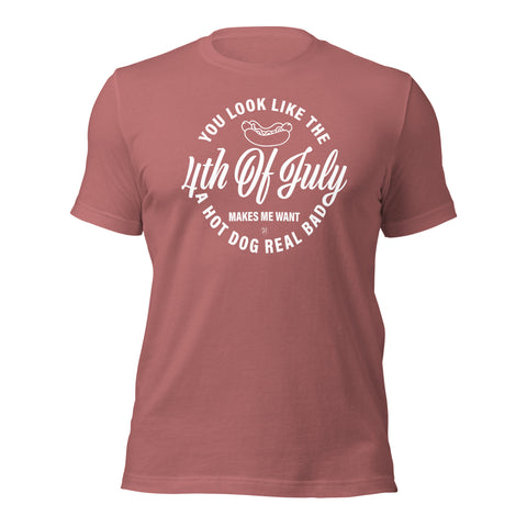4th of July Hot Dog Unisex Staple T-Shirt - Bella + Canvas 3001