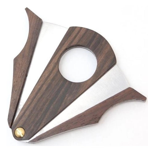 Cigar Cutter - Wood and Stainless Steel - Cut and Lock system