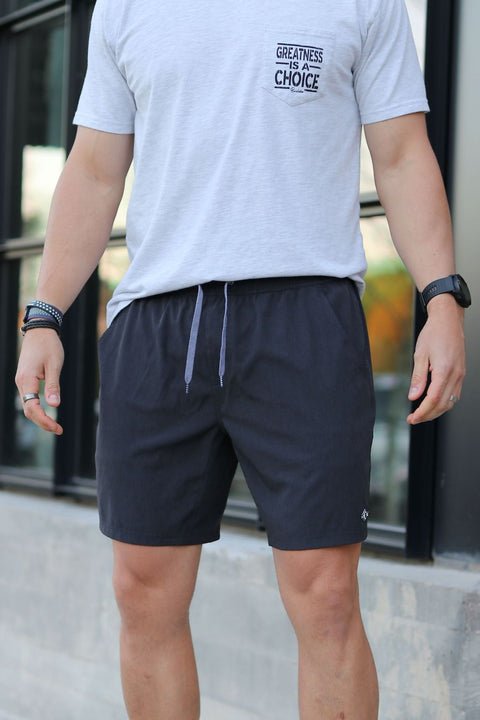Black Athletic Shorts - Heather Black-Burlebo-Seven Hills Outfitters