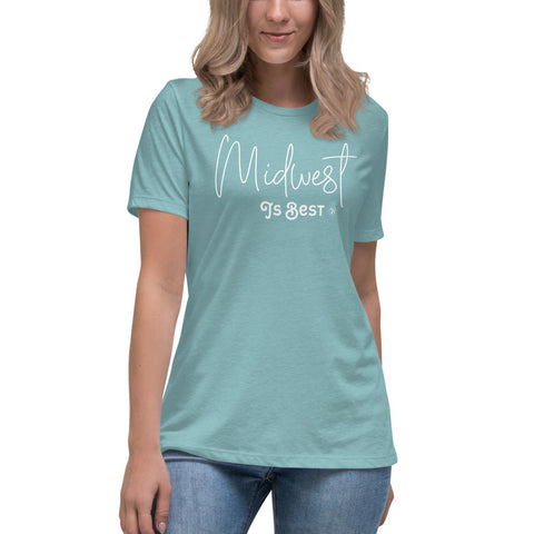 Midwest Is Best Women's Relaxed T-Shirt - Bella + Canvas 6400